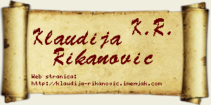 Klaudija Rikanović vizit kartica